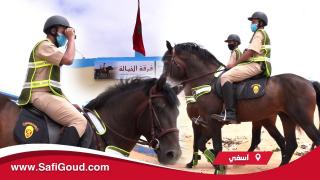 فرقة للخيالة للقوات المساعدة تؤمن عودة شاطئ الصويرية لاستقبال زواره في زمن كورونا