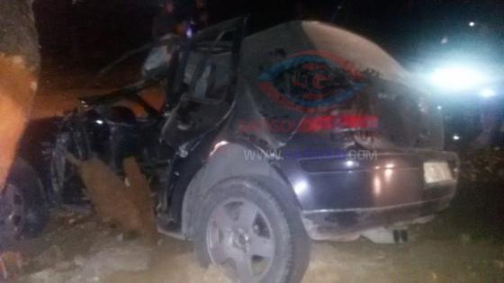 عاجل : صور صادمة…سيارة زيبرا تصطدم بشجرة على مشارف جماعة بوكَدرة