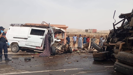 ياربي السلامة… مصرع أربعة أشخاص في حادثة إصطدام بين رموك مشارجي ببطاطا وسيارة للنقل نواحي اليوسفية