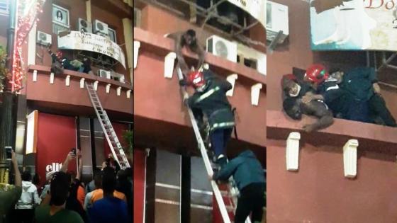 فيديو…مهاجر افريقي سلخ رجل اطفاء بمراكش بعدما بغا يحاول ينتحر من أعلى عمارة