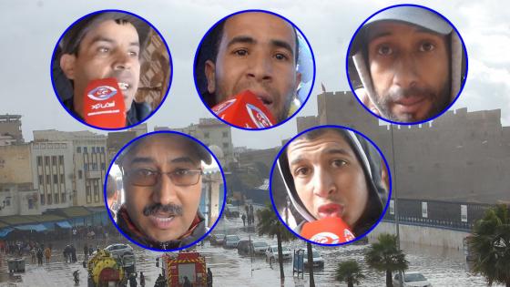 فيديو وصور من آسفي: مواطنون يصبون جام غضبهم على العمدة البداوي بعد 5 دقايق ديال الشتا غرقات المنازل والمتاجر