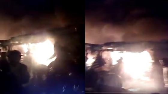 عاجل وبالفيديو: حريق جديد يضرب سوق كاوكي وخسائر مالية جسيمة في الانتظار
