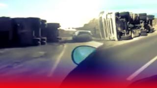 فيديو : رموك آخر هاز الشاربون تقلب في طريق الصويرية