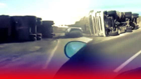 فيديو : رموك آخر هاز الشاربون تقلب في طريق الصويرية