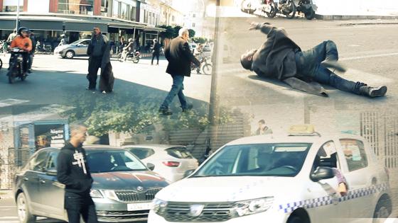 فيديو : مشرد تسرح في الشانطي ومنع حركة مرور السيارات عند مدخل شارع الرباط بآسفي