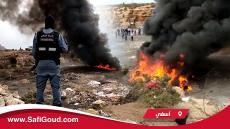 إحراق أطنان من الحشيش والكيف والقرقوبي بنواحي آسفي