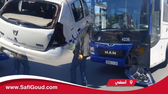 فيديو : طوبيس ديال فيكتاليا دخل في طاكسي صغير بشارع كينيدي مخلفا خسائر كبيرة