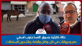 سوق النسا جنوب آسفي.. حفر وأزبال وحيوانات تقض مضجع التجار والمواطنين